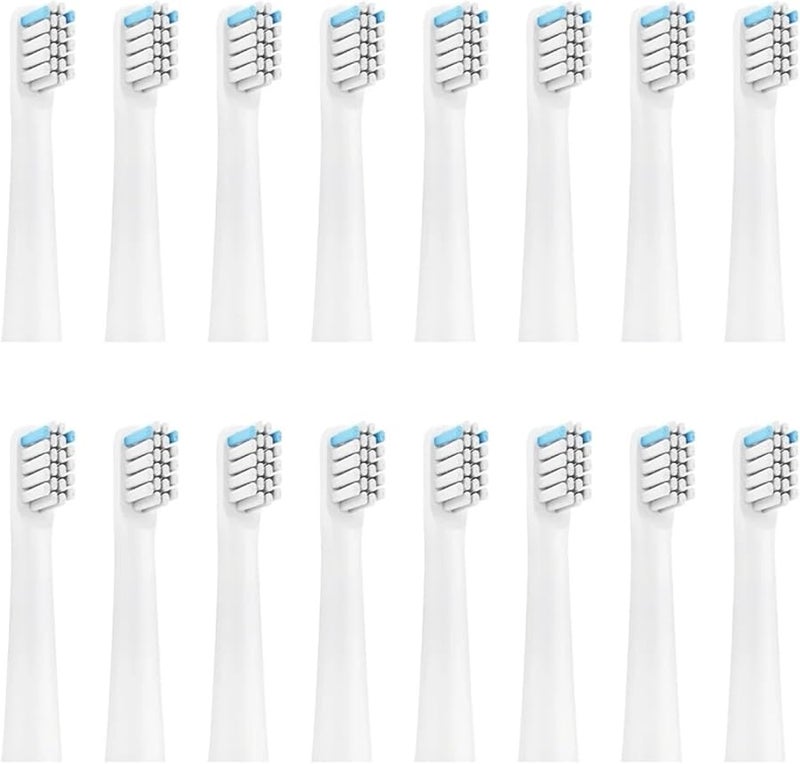 Replacement Toothbrush Heads Compatible for Realme N1 N2 RTX2103 SN301 16pcs White Soft Bristles - Image 1